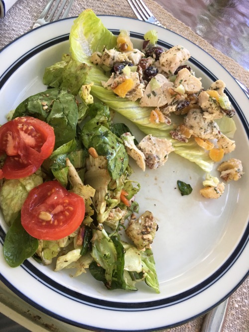 chicken salad and green salad